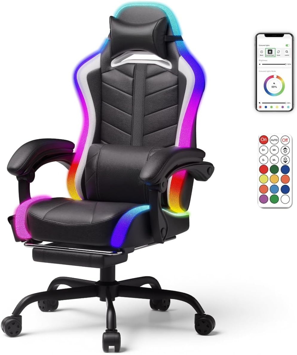 Chaise de jeu en cuir PU de qu - Speakers avis et prix